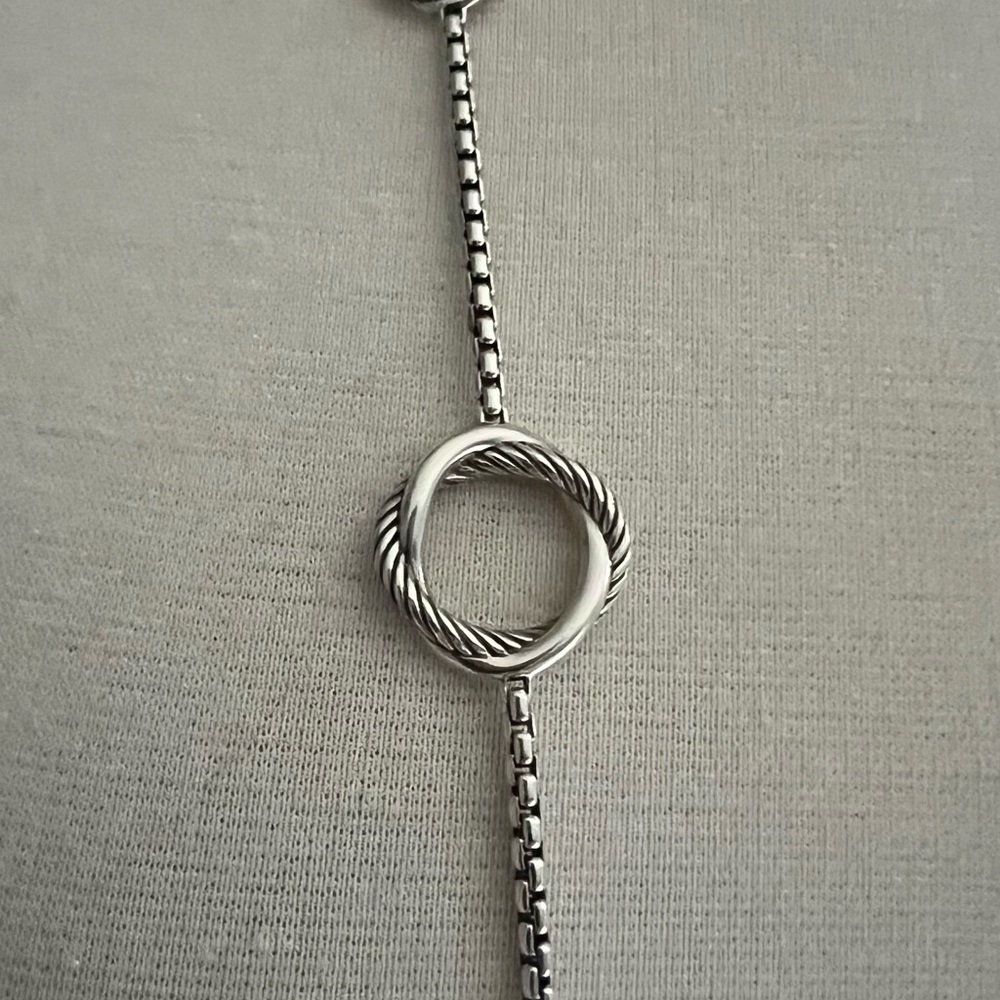 David Yurman Infinity Station Necklace With Cultured Pearls and Toggle Clasp - Picture 3 of 12